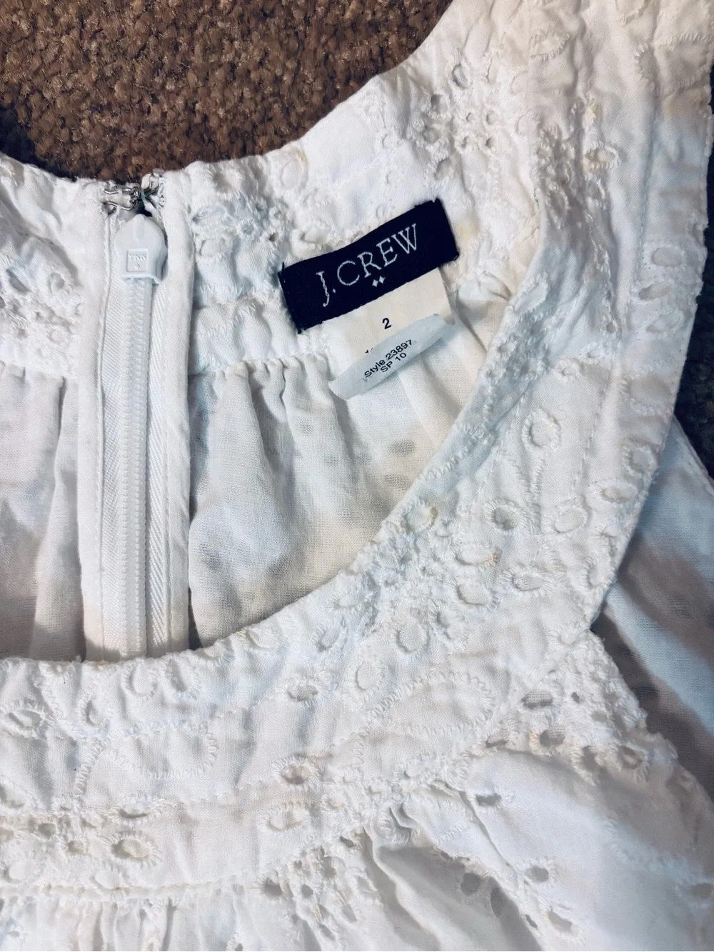 J. Crew White Eyelet Midi Tank Dress - Picture 3 of 6